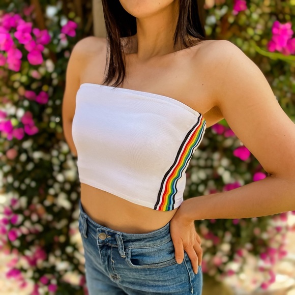 🎉HP🎉 Rainbow Detail Tube Top - Picture 4 of 5